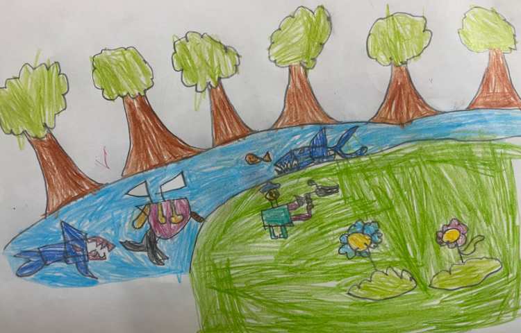 :نقاشی آتش بازی و فشفشه و نقاشی های تکمیل شده دانش آموزان 4