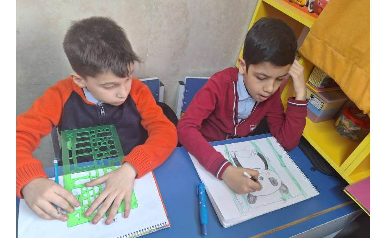 نقاشی : آموزش نقاشی خرس پاندا،پایه دوم