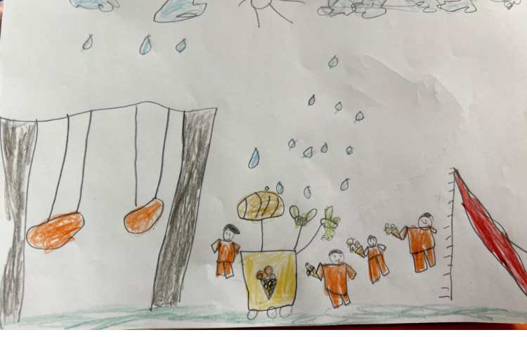 نقاشی از بستنی فروشی درپارک 1