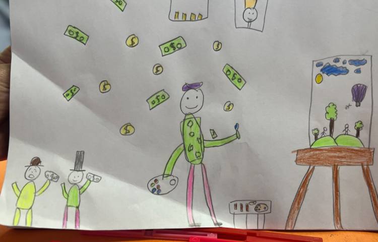 نقاشی از یک نقاش درحال نقاشی در فضای دلخواه (منظره ،موزه ،بنای تاریخی...) 5