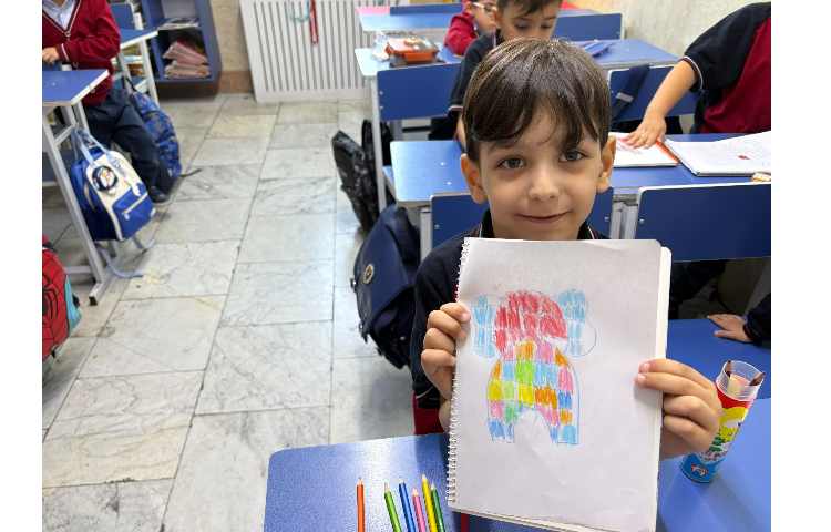 نقاشی المر و فیل های جنگل