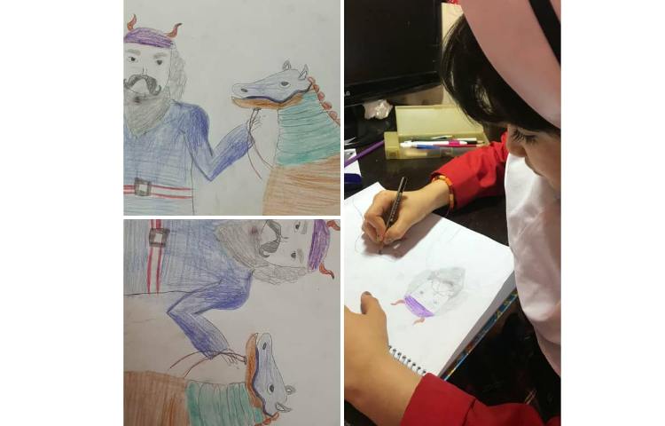 نقاشی اندیا حق بیان از داستان شاهنامه در هفته ملی علوم