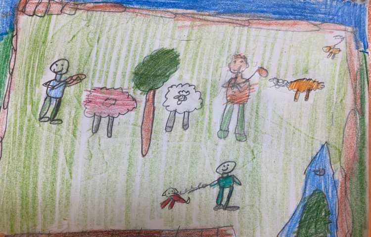 :نقاشی با موضوع گله گوسفند 1