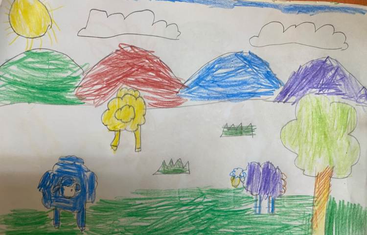 :نقاشی با موضوع گله گوسفند 3