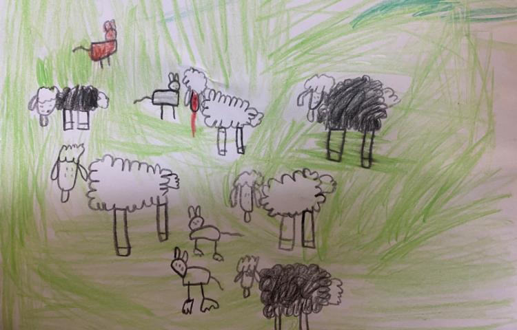 :نقاشی با موضوع گله گوسفند 4