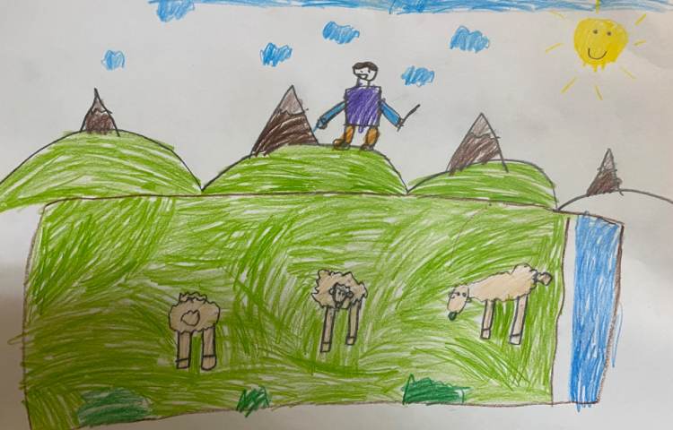 :نقاشی با موضوع گله گوسفند 5