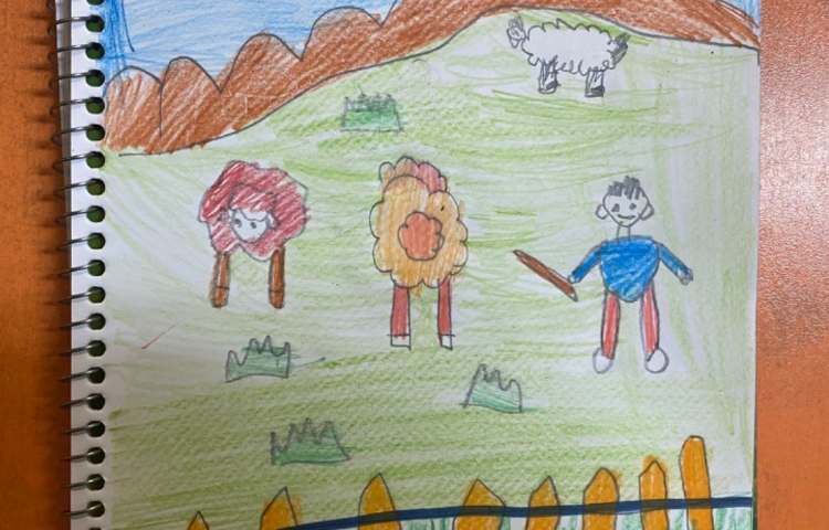 :نقاشی با موضوع گله گوسفند 6