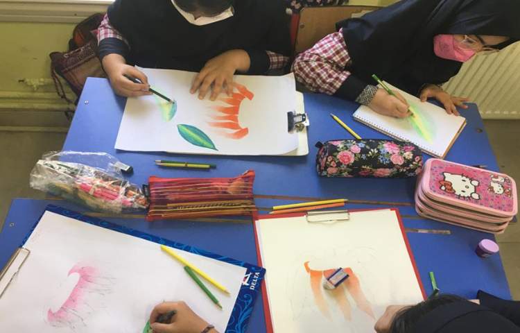 نقاشی حرفه ای سایه روشن گل 1