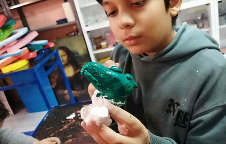 نقاشی حیوانات سفالی