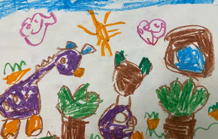 :نقاشی خانواده مرغ و خروس، آهو و پارک 4