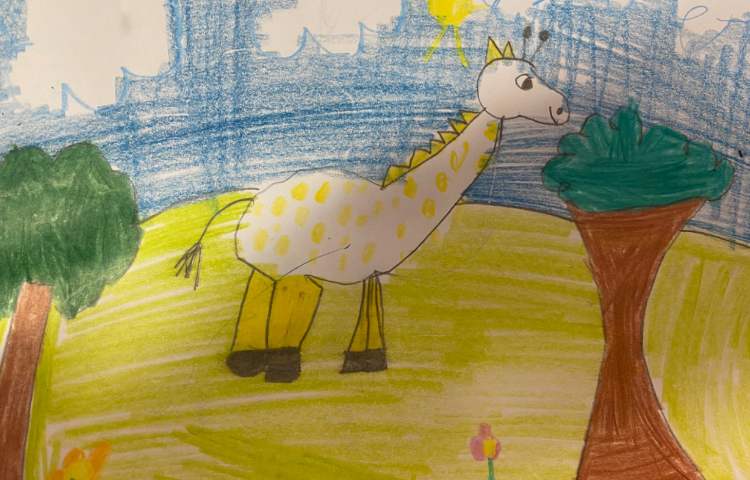 :نقاشی زرافه و جنگل، پایه دوم 6