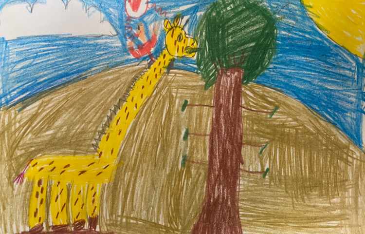 :نقاشی زرافه و جنگل، پایه دوم 8