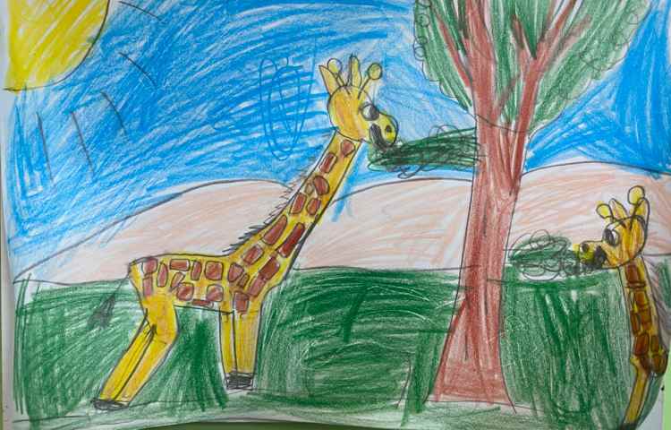:نقاشی زرافه و جنگل، پایه دوم 9