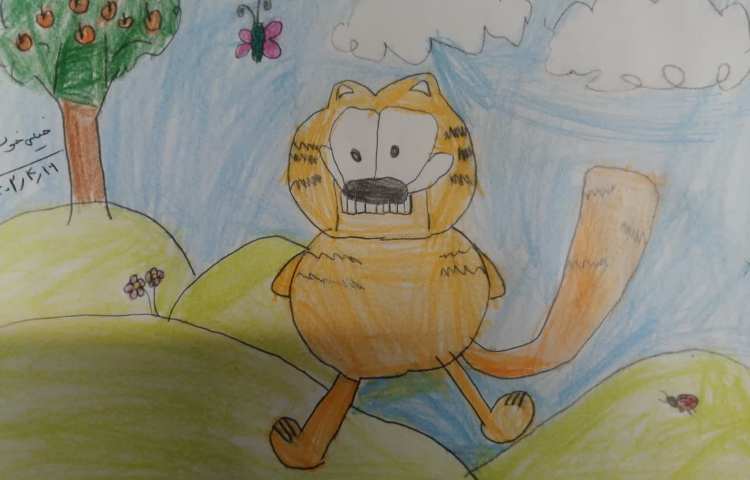 نقاشی شخصیت های کارتونی، آموزش گارفیلد 5