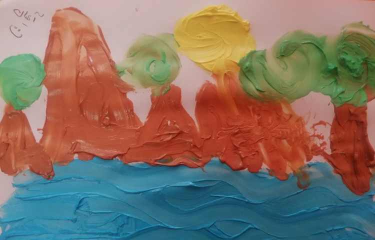 نقاشی طبیعت با رنگ انگشتی 2