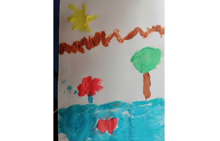 نقاشی طبیعت با رنگ انگشتی 5