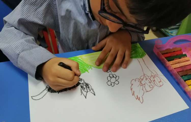 نقاشی طبیعت با مدادشمعی 3