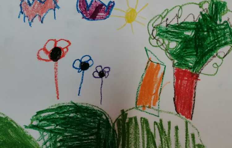 نقاشی طبیعت با مدادشمعی 5