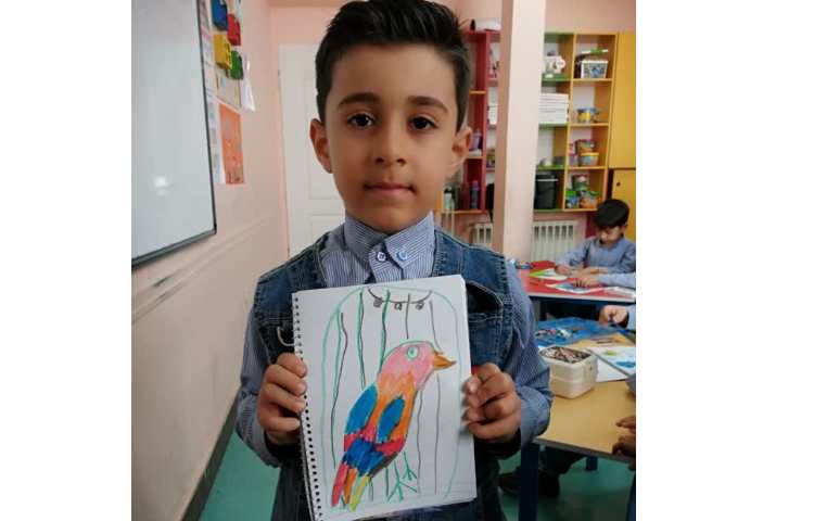 نقاشی طبیعت با مدادشمعی 6