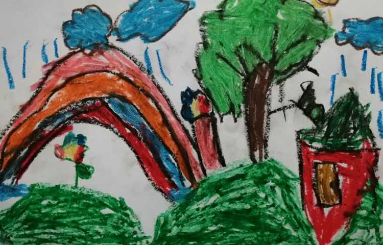 نقاشی طبیعت با مدادشمعی 7