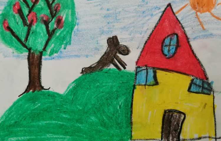 نقاشی طبیعت با مدادشمعی 8