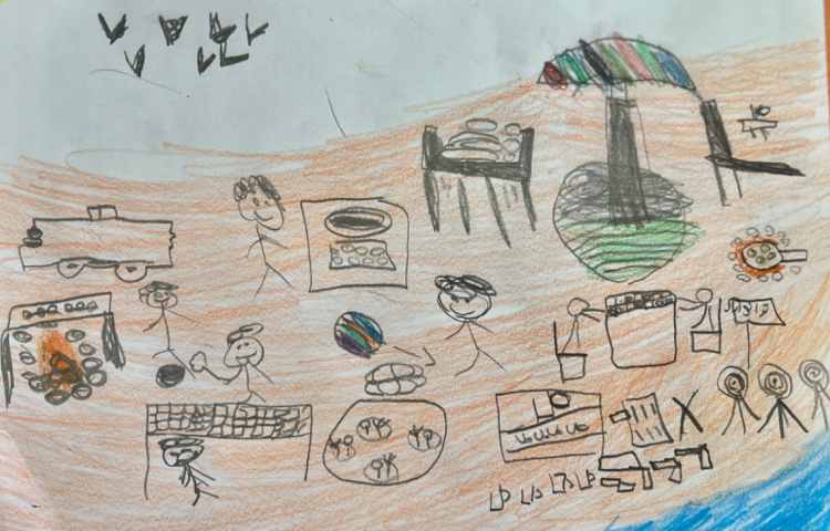 نقاشی منظره با مدادرنگی 11