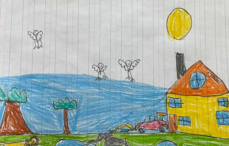 نقاشی منظره با مدادرنگی 12