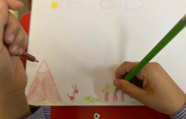 نقاشی منظره با مدادرنگی 16