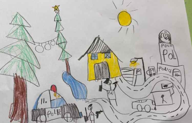 نقاشی منظره با مدادرنگی 20