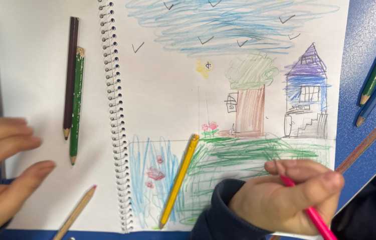 نقاشی منظره با مدادرنگی 22