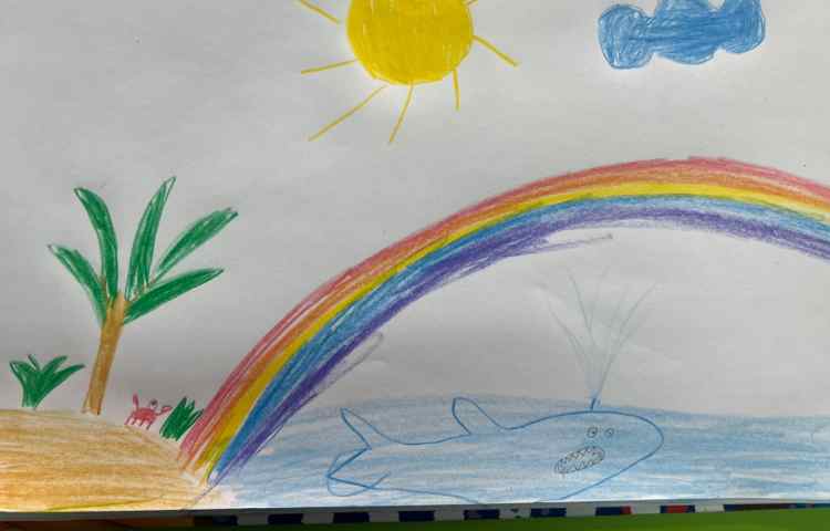 نقاشی منظره با مدادرنگی 25