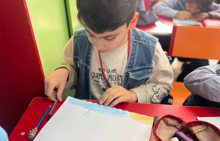 نقاشی منظره با مدادرنگی 27