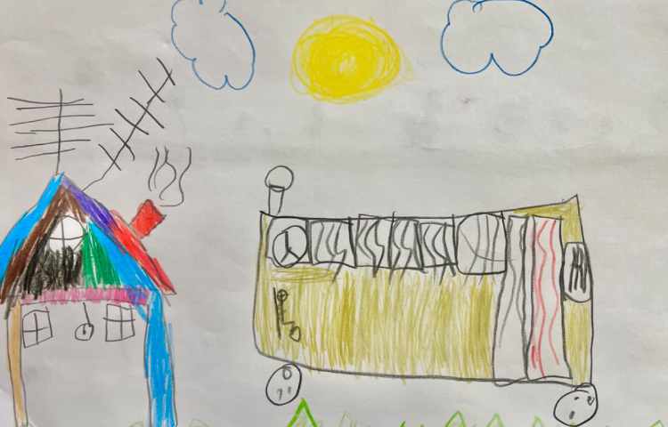 نقاشی منظره با مدادرنگی 5