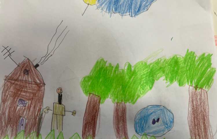 نقاشی منظره با مدادرنگی 6