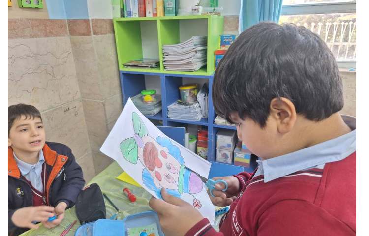 نقاشی نمکی پایه دوم ،طرح دلقک 7