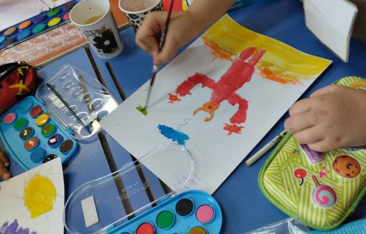 نقاشی هیولا با آبرنگ