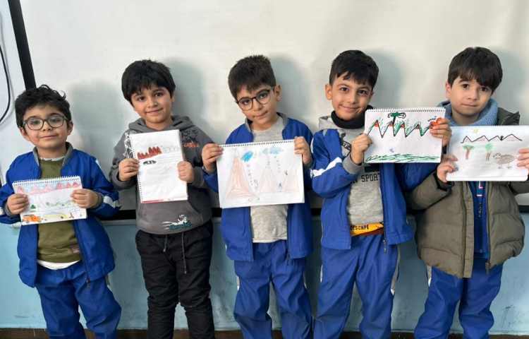 نقاشی کوه و تولد بهمن ماهی ها 5