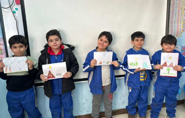 نقاشی کوه و تولد بهمن ماهی ها 6