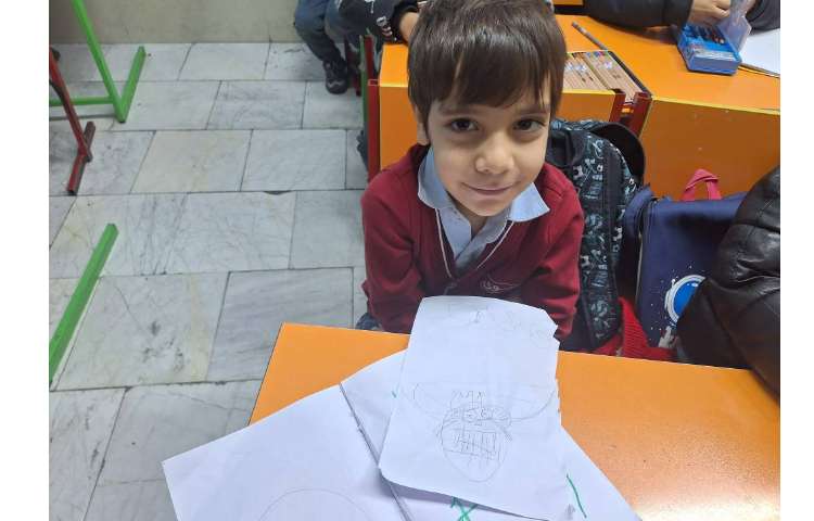 نقاشی :گربه شیطون داخل گلدان گل 7