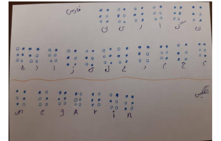 ( نگارین محمد علیزاده ) نوشتن اسم باخط بریل 1