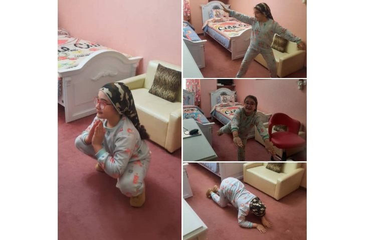 هفته ملی علوم.....دختر گلم پانیذ پور بهرام،در حال انجام تمرینات ورزشی (زنگ پرش و جهش)