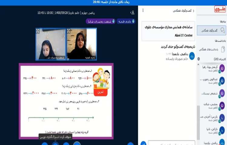 همکاری و مشارکت دانش آموزان در جواب‌دهی و بررسی سوالات درس ریاضیات