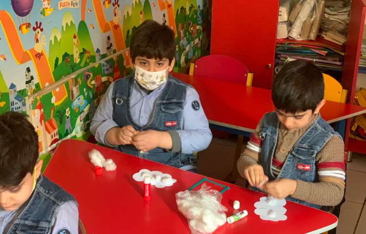 هنر-کاردستی کلاژ ابرو و رنگین کمان 2