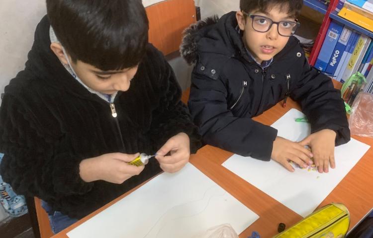 هنر-کاردستی کلاژ با صدف و ماسه 1