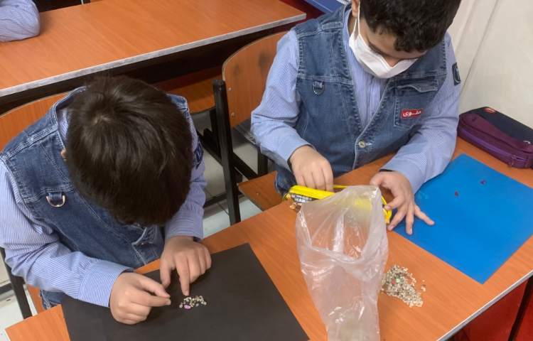 هنر-کاردستی کلاژ با صدف و ماسه 2