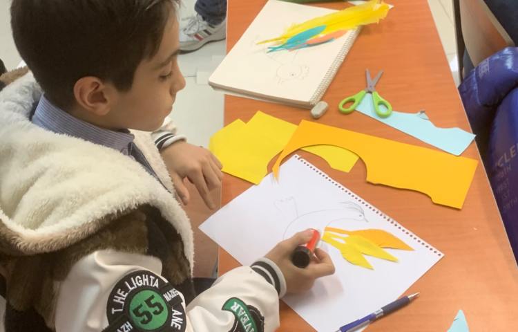 هنر-کاردستی کلاژ با پر 1