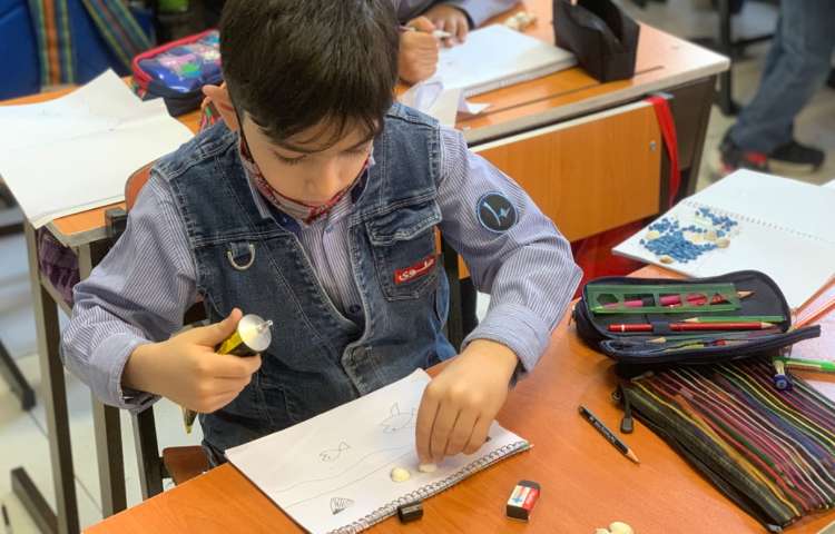 هنر-کلاژ با صدف و ماسه