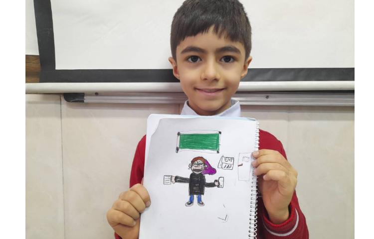 هنر - آشنایی با اجزای چهره و جزییات هر چه اجزا بیشتر و درست تر هوش بصری کودک