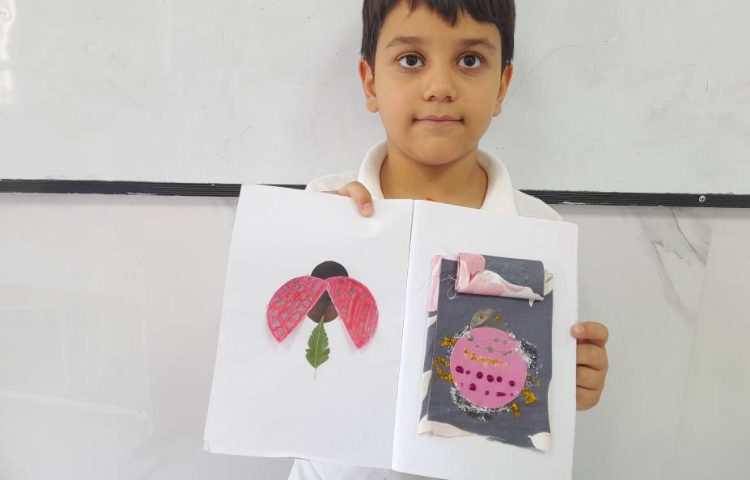 هنر - استفاده از دایره های کاغذی رنگی و کولاژ 1