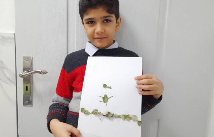 هنر- طراحی کاراکتر و کولاژ با استفاده از برگ 2